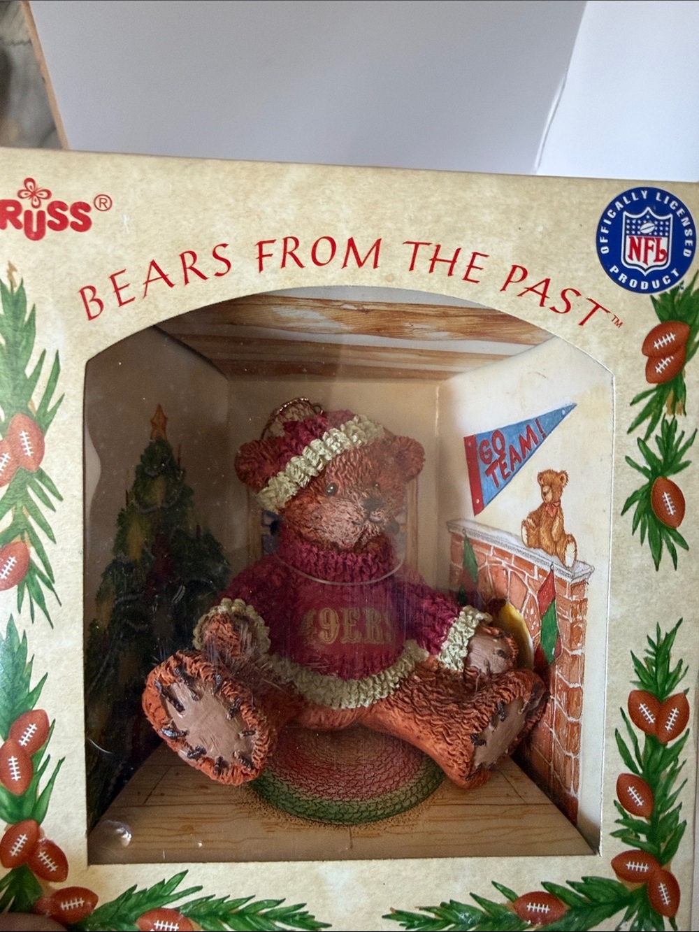Russ Bears From The Past 49ers Teddy Bear in Red and Cream Outfit